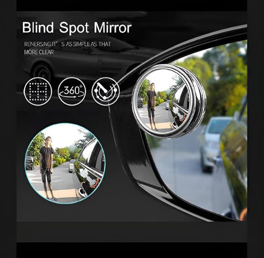 2 Pcs Car Round Mirror Original Glass Rear View Blind Spot Side Mirror Wide-angle 360 Lens