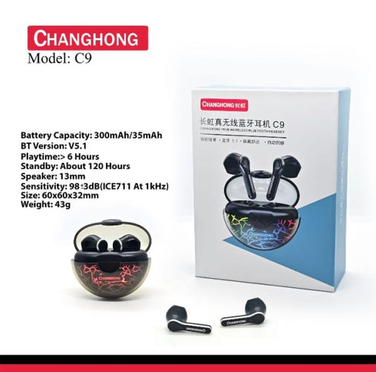 Changhong C9🔥bluetooth 5.1, Hd Sound Quality Wireless Earbud