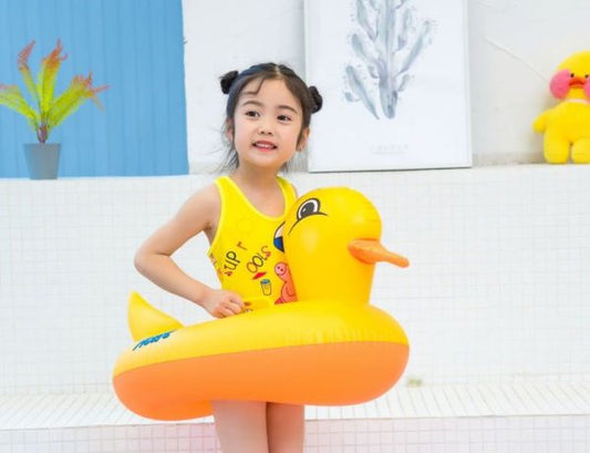 Duck Baby Floats Tube, Inflatable Duck Pool Float, Baby Floating Seat, Children Swim Ring, Kids Inflatable Floats, Yellow Duck Seat Boat For Toddler