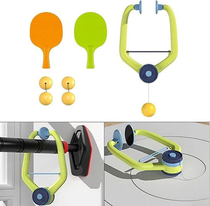 Indoor Hanging Table Tennis Play Set | Ping Pong Ball Trainer Parent Child Interaction Set For Adults And Kids | Portable Paddles And Balls Exerciser (random Colors)