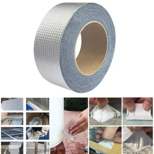 Super Sticky Aluminum Foil Butyl Rubber Tape Self Adhesive Waterproof For Roof Pipe Repair Tape (2 Meter)