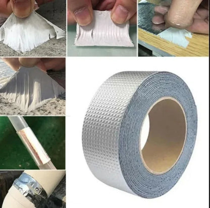 Super Sticky Aluminum Foil Butyl Rubber Tape Self Adhesive Waterproof For Roof Pipe Repair Tape (2 Meter)