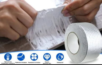 Super Sticky Aluminum Foil Butyl Rubber Tape Self Adhesive Waterproof For Roof Pipe Repair Tape (2 Meter)