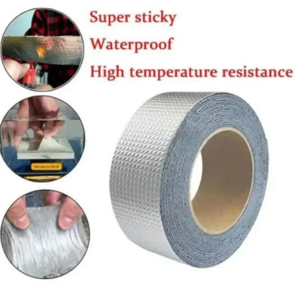 Super Sticky Aluminum Foil Butyl Rubber Tape Self Adhesive Waterproof For Roof Pipe Repair Tape (2 Meter)