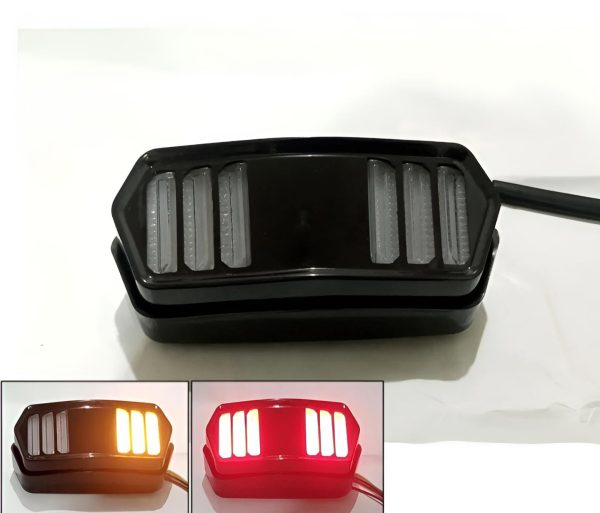 Universal Motorbike Back Light With Indicator Drl Audi Style