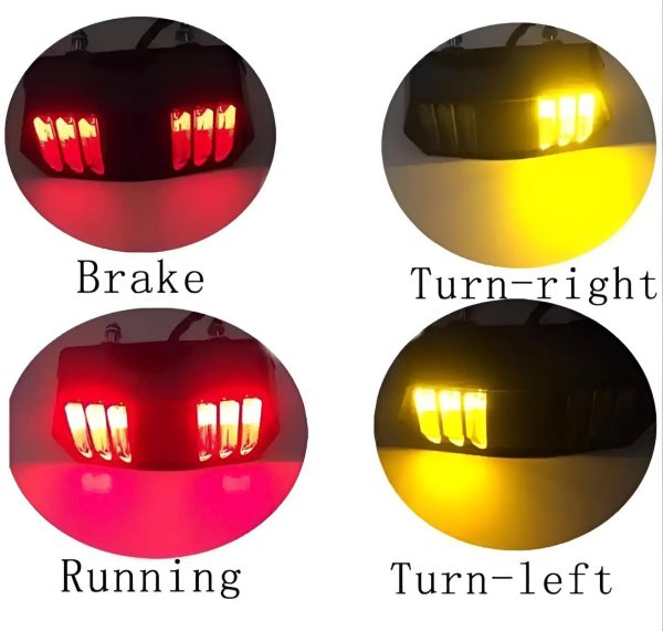 Universal Motorbike Back Light With Indicator Drl Audi Style